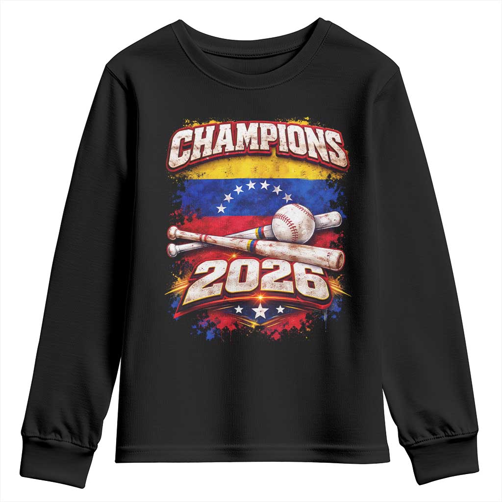 Venezuela Champions 2026 Baseball Lover Venezuelan Flag Youth Sweatshirt