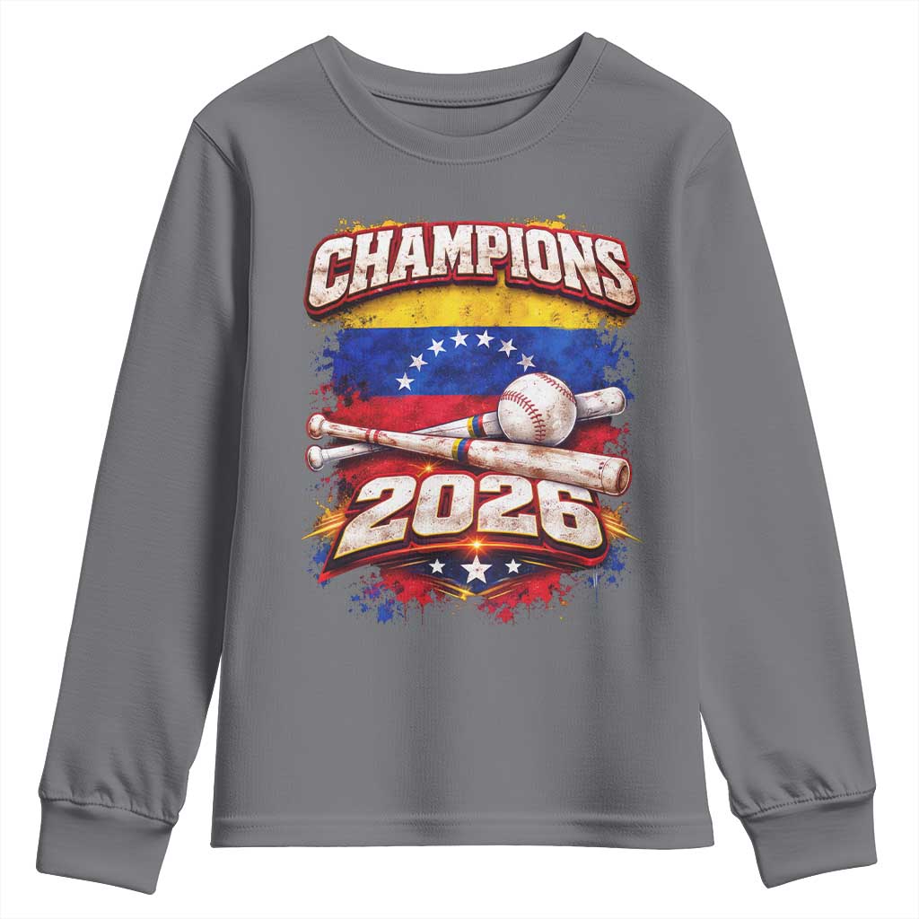 Venezuela Champions 2026 Baseball Lover Venezuelan Flag Youth Sweatshirt