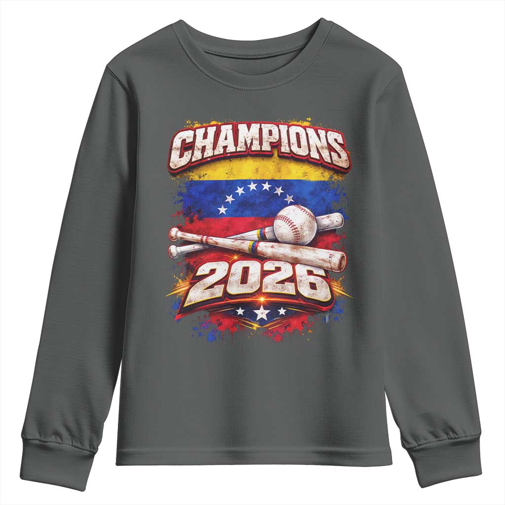 Venezuela Champions 2026 Baseball Lover Venezuelan Flag Youth Sweatshirt