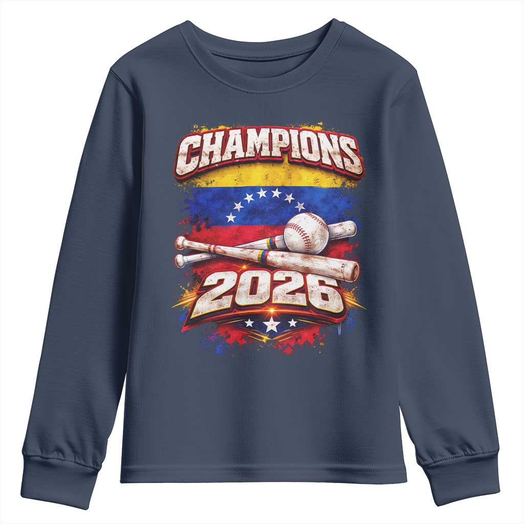Venezuela Champions 2026 Baseball Lover Venezuelan Flag Youth Sweatshirt