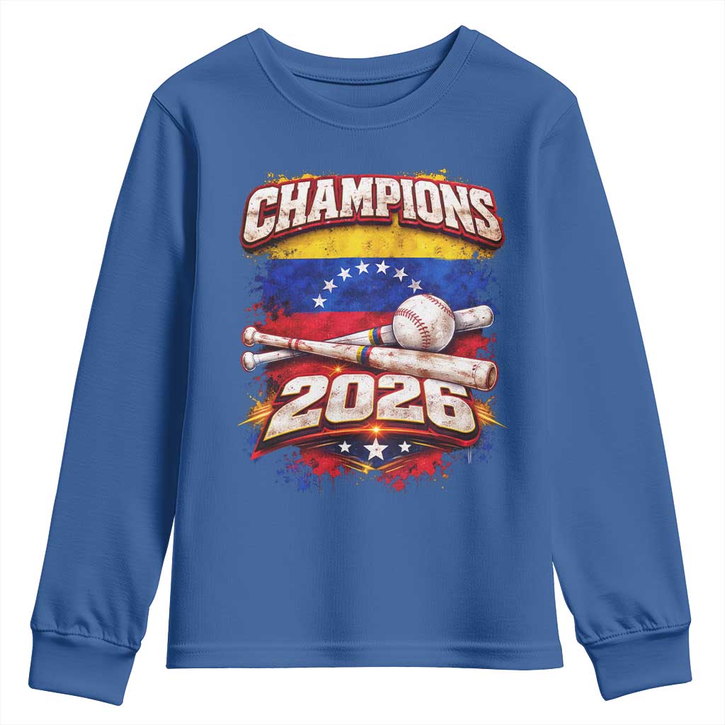 Venezuela Champions 2026 Baseball Lover Venezuelan Flag Youth Sweatshirt