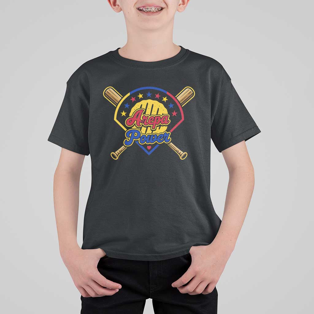 Arepa Power Venezuela Baseball Lover T Shirt For Kid Venezuelan Pride