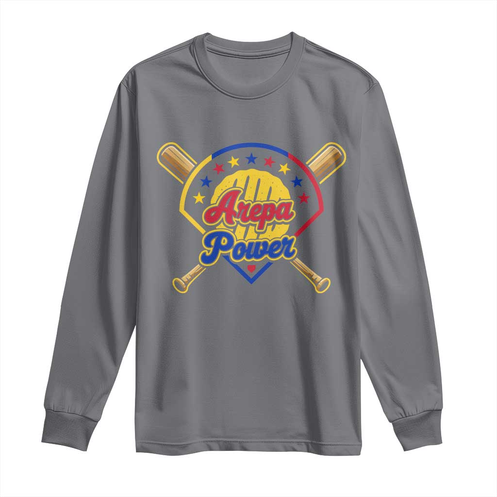 Arepa Power Venezuela Baseball Lover Long Sleeve Shirt Venezuelan Pride
