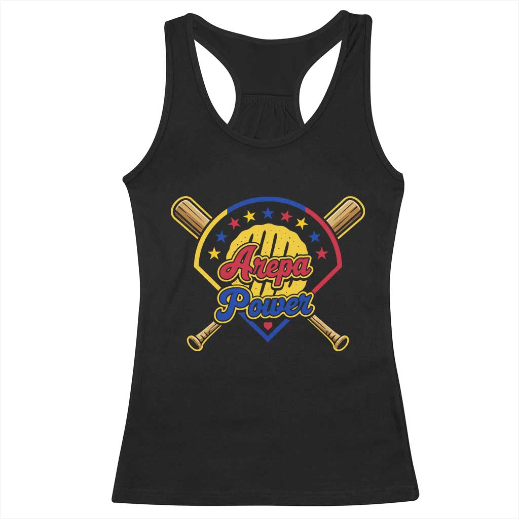 Arepa Power Venezuela Baseball Lover Racerback Tank Top Venezuelan Pride