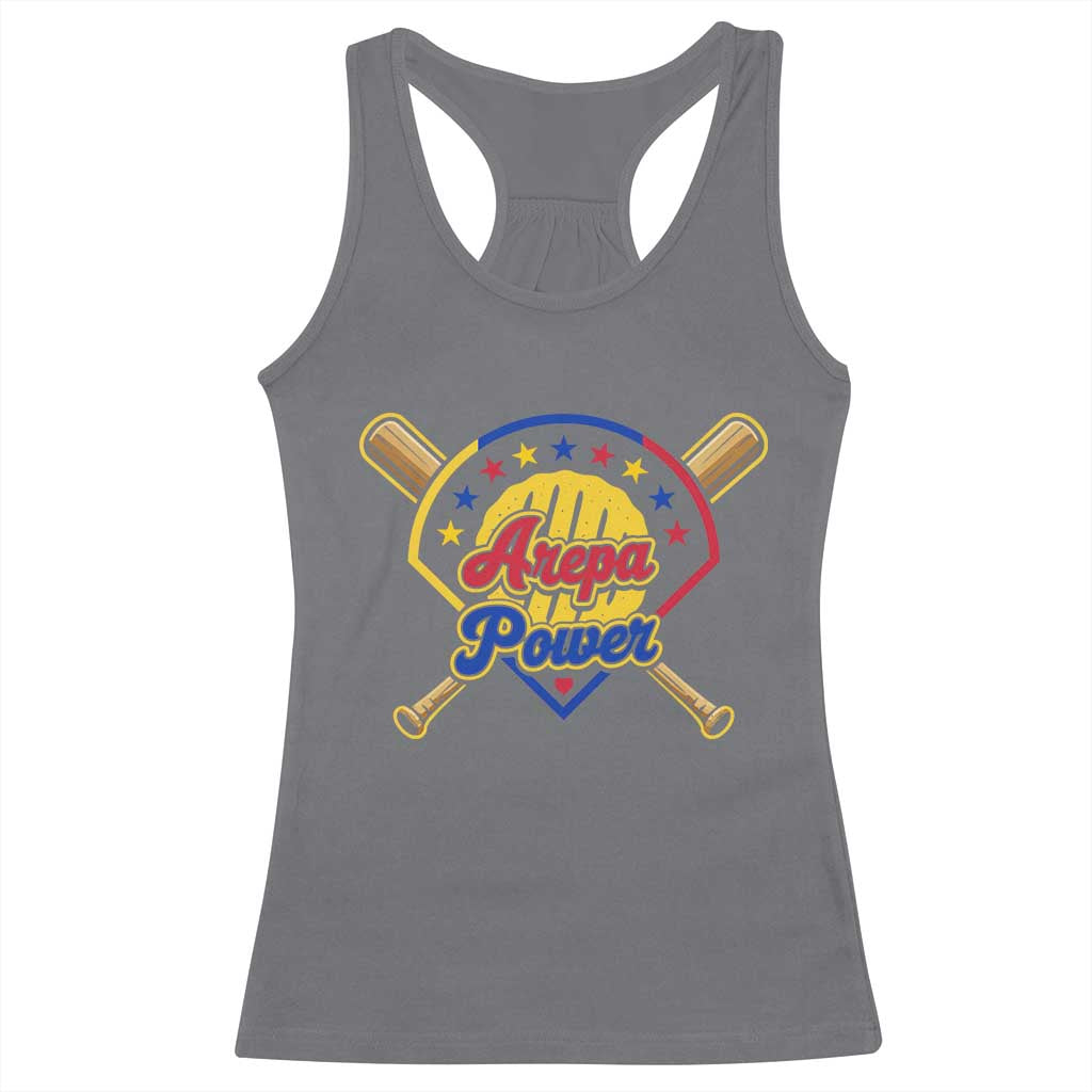 Arepa Power Venezuela Baseball Lover Racerback Tank Top Venezuelan Pride