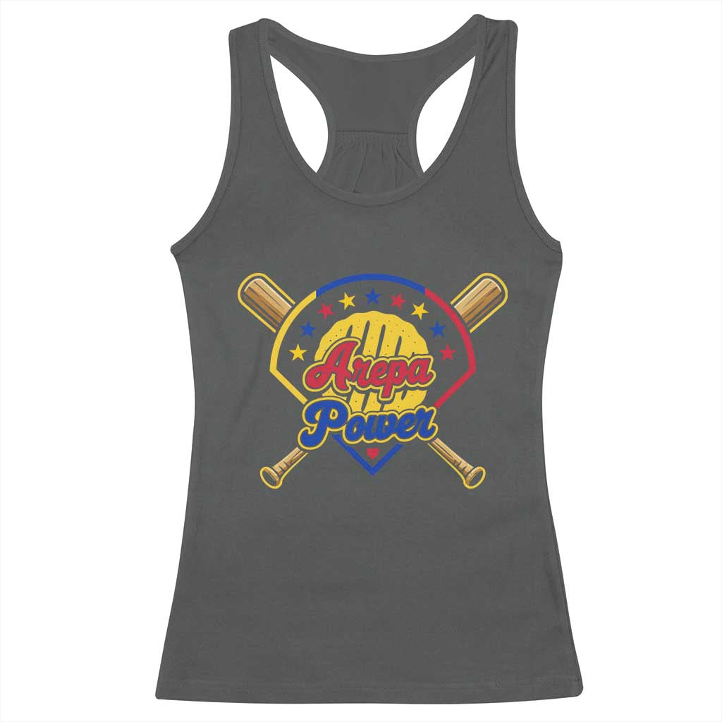Arepa Power Venezuela Baseball Lover Racerback Tank Top Venezuelan Pride