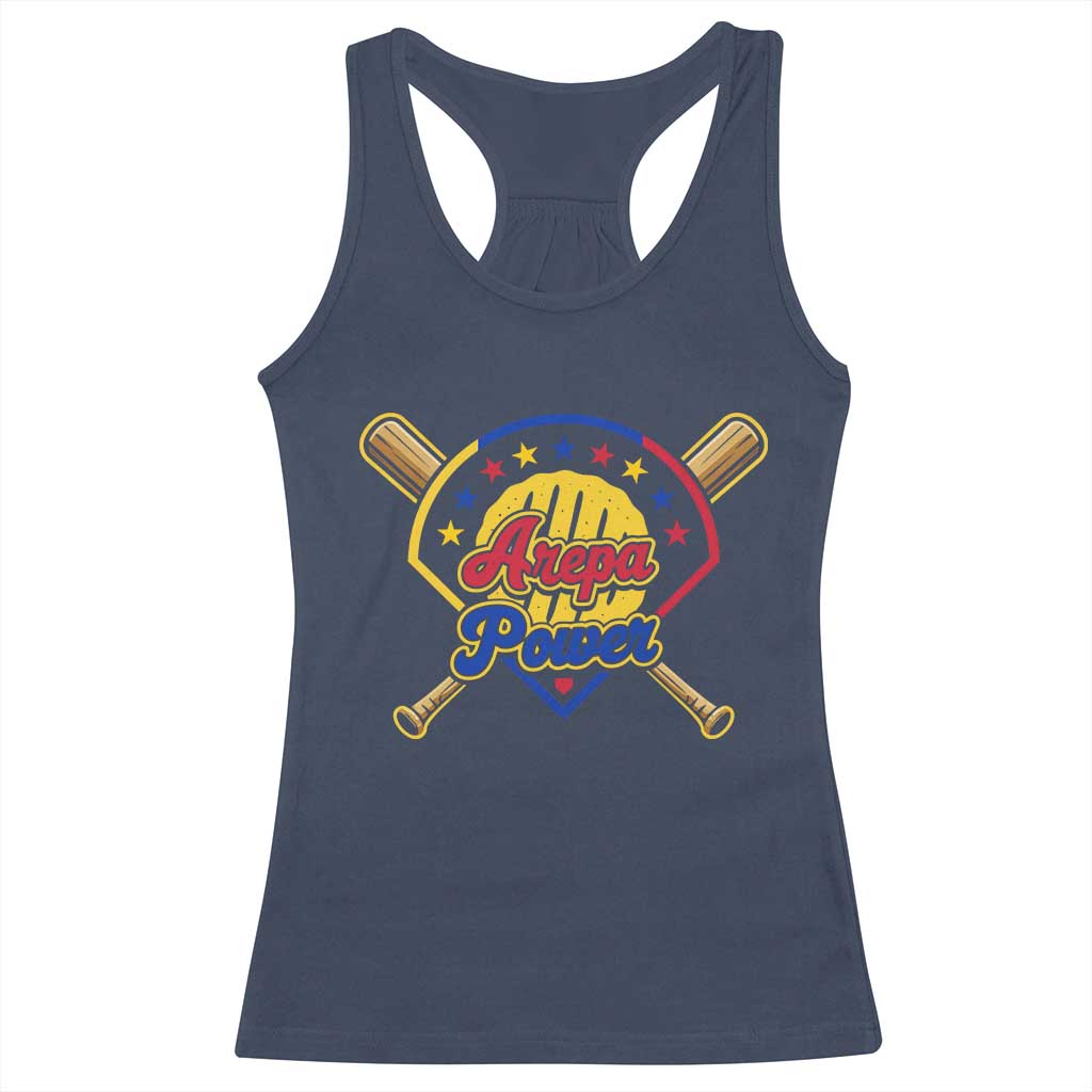 Arepa Power Venezuela Baseball Lover Racerback Tank Top Venezuelan Pride