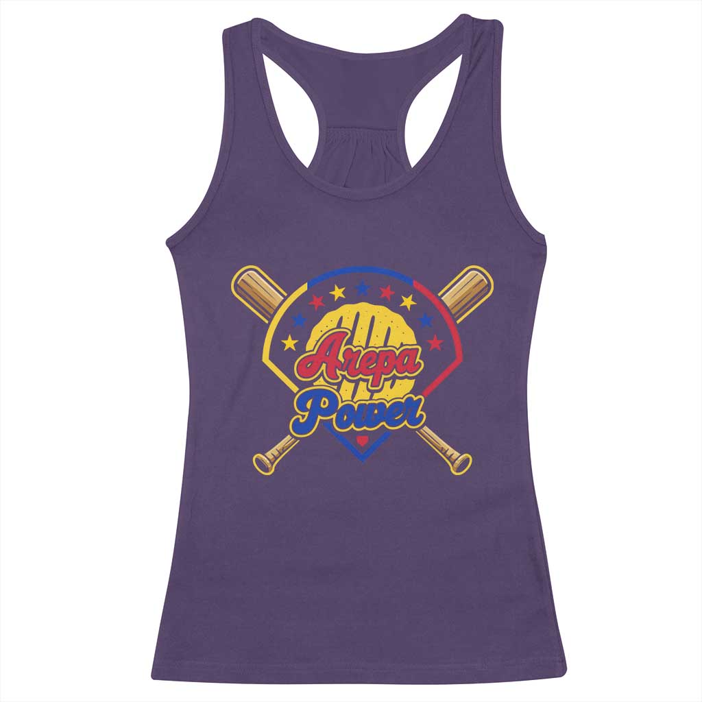 Arepa Power Venezuela Baseball Lover Racerback Tank Top Venezuelan Pride