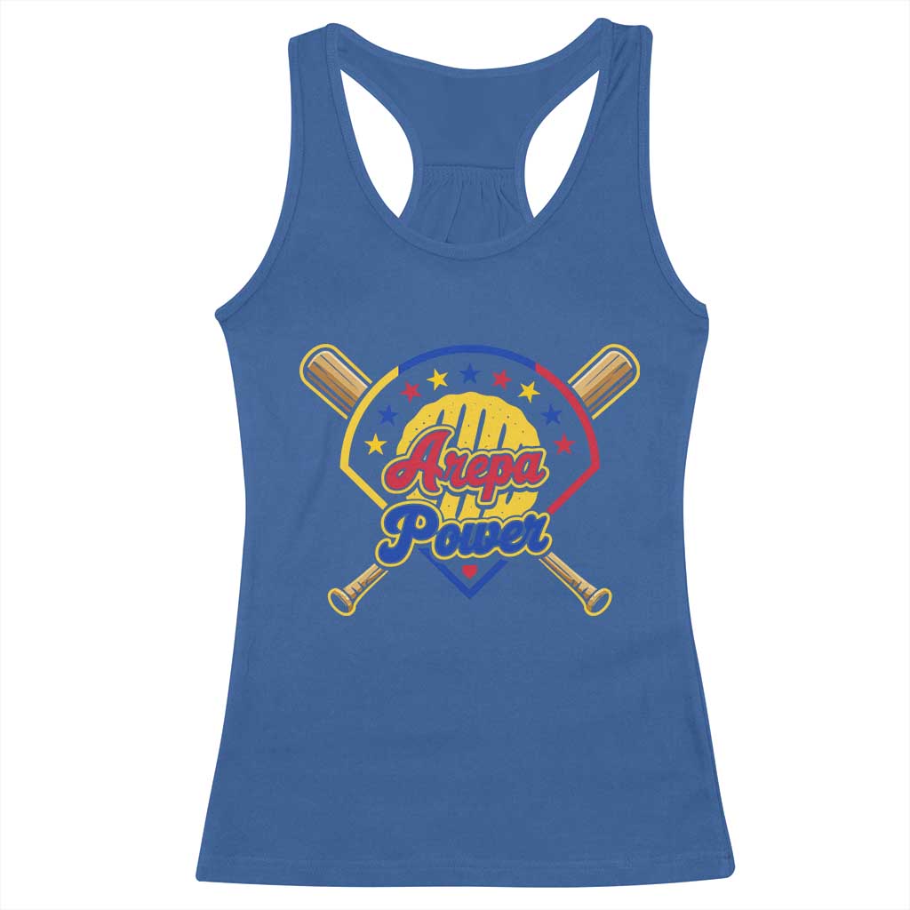 Arepa Power Venezuela Baseball Lover Racerback Tank Top Venezuelan Pride