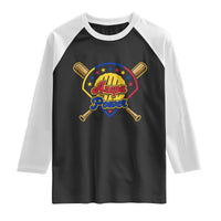 Arepa Power Venezuela Baseball Lover Raglan Shirt Venezuelan Pride