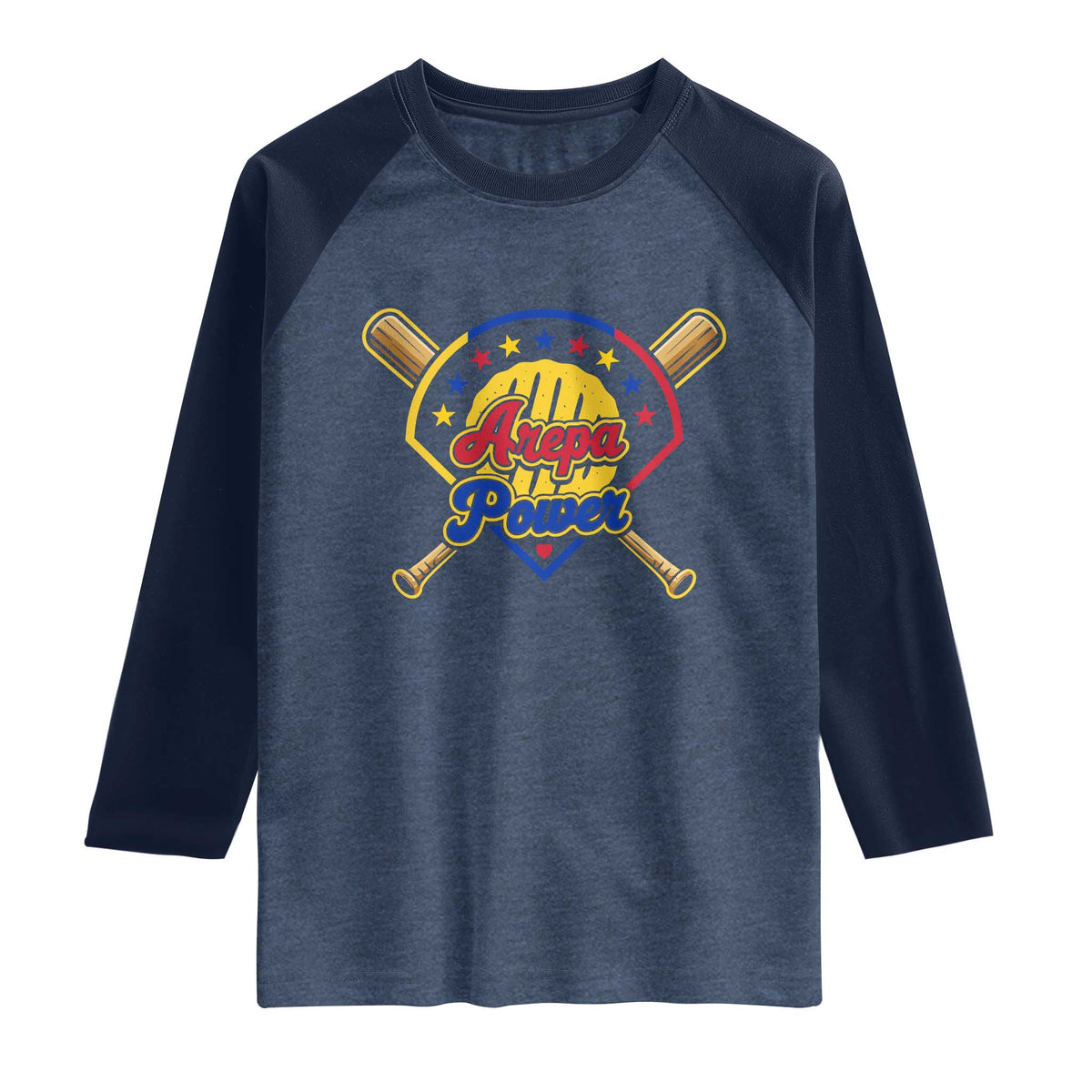 Arepa Power Venezuela Baseball Lover Raglan Shirt Venezuelan Pride