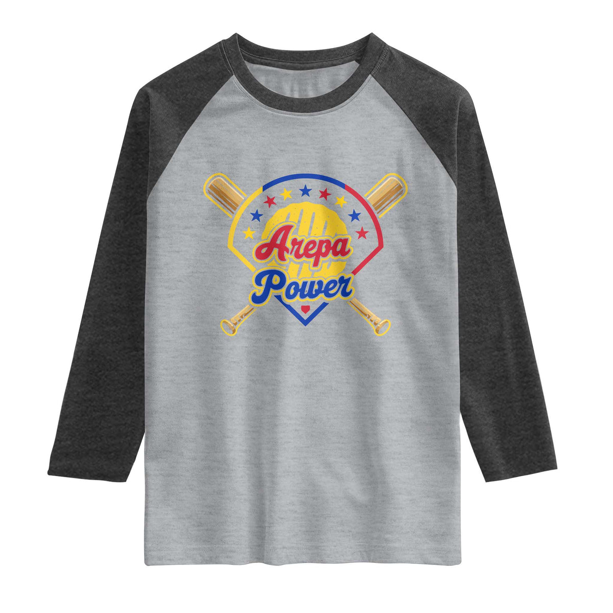 Arepa Power Venezuela Baseball Lover Raglan Shirt Venezuelan Pride