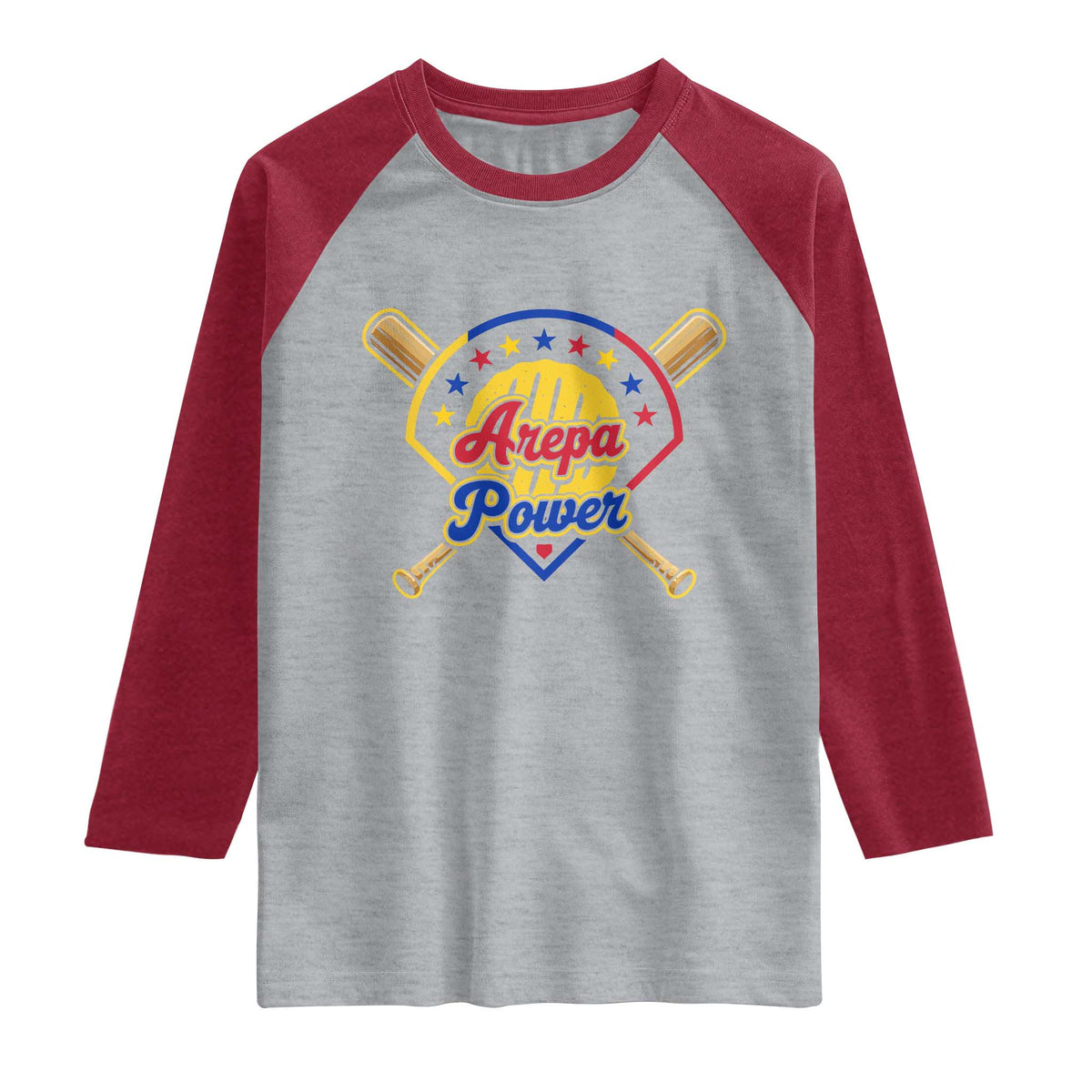 Arepa Power Venezuela Baseball Lover Raglan Shirt Venezuelan Pride