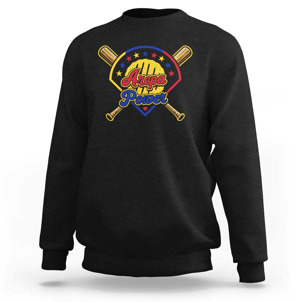 Arepa Power Venezuela Baseball Lover Sweatshirt Venezuelan Pride