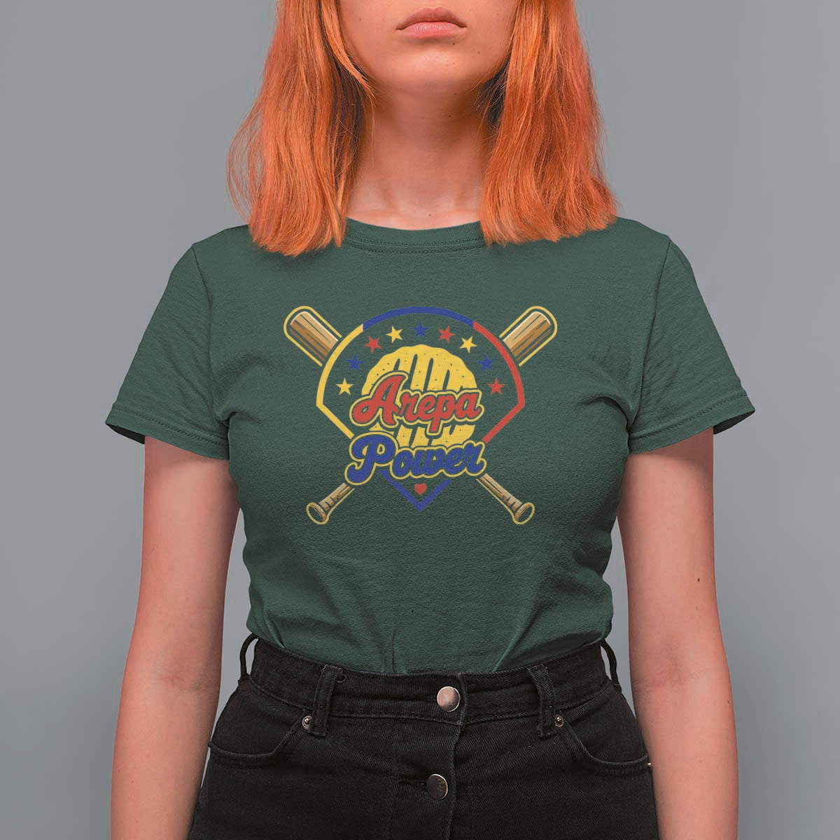 Arepa Power Venezuela Baseball Lover T Shirt For Women Venezuelan Pride
