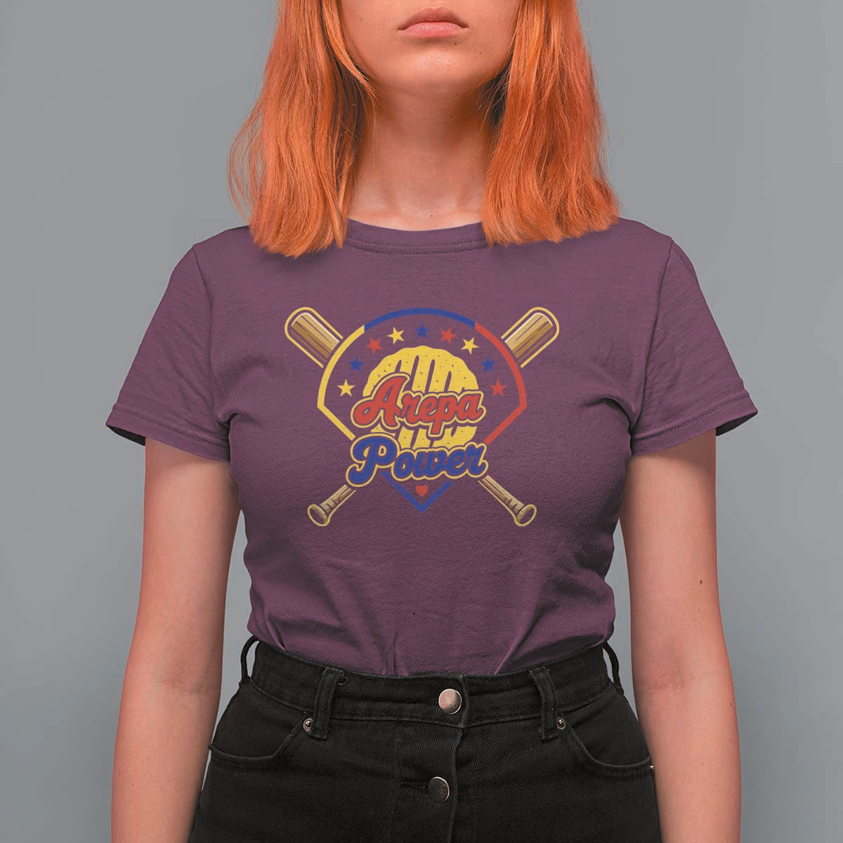 Arepa Power Venezuela Baseball Lover T Shirt For Women Venezuelan Pride