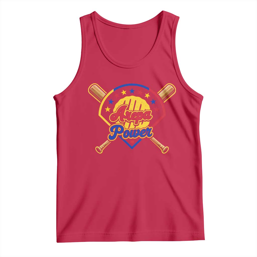 Arepa Power Venezuela Baseball Lover Tank Top Venezuelan Pride
