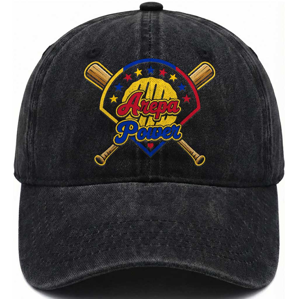 Arepa Power Venezuela Baseball Lover Washed Cotton Baseball Cap Venezuelan Pride