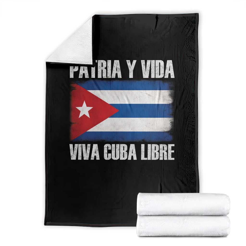 Patria y Vida Cuba Libre Throw Blanket Freedom Patriotic Cuban Flag
