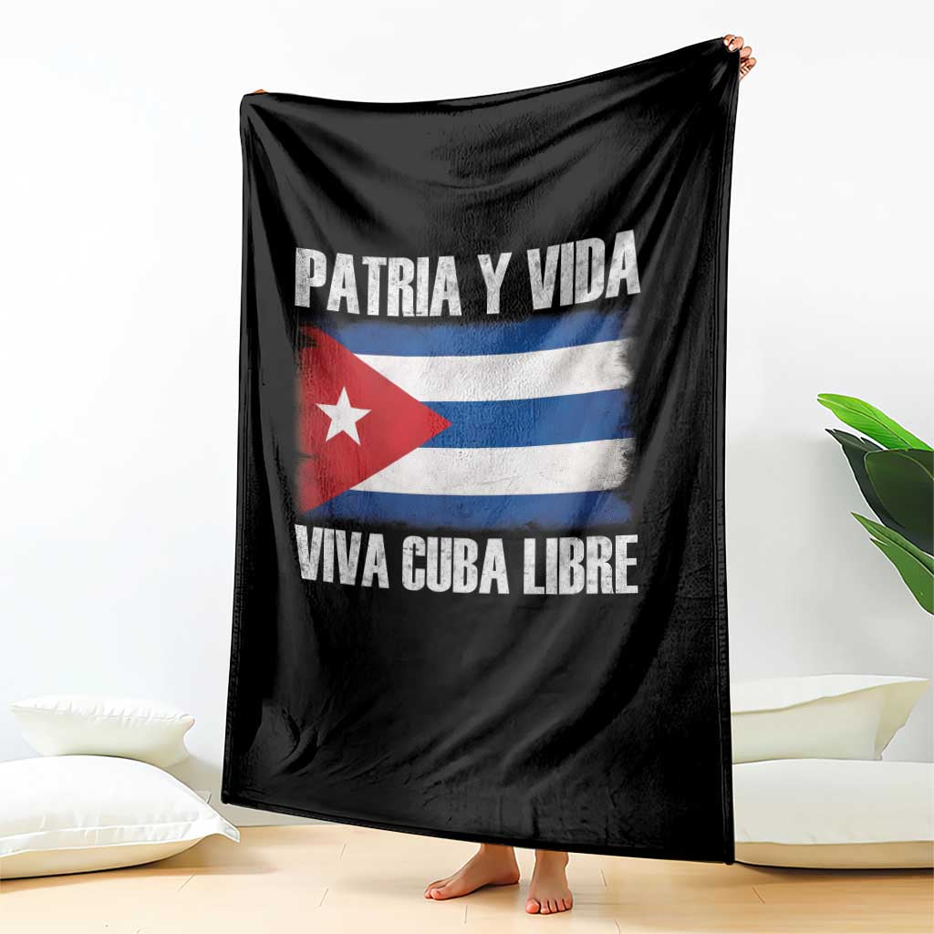 Patria y Vida Cuba Libre Throw Blanket Freedom Patriotic Cuban Flag