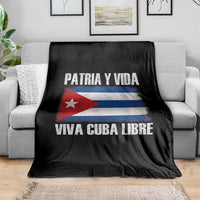 Patria y Vida Cuba Libre Throw Blanket Freedom Patriotic Cuban Flag