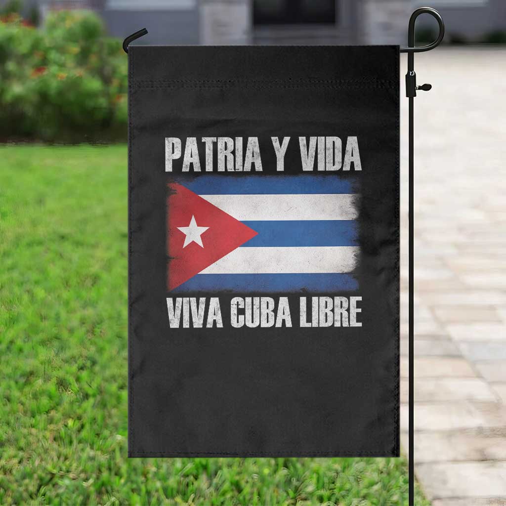 Patria y Vida Cuba Libre Garden Flag Freedom Patriotic Cuban Flag