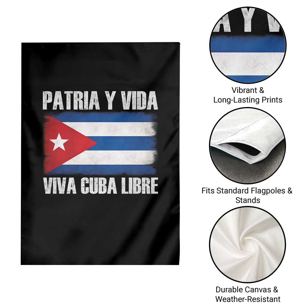Patria y Vida Cuba Libre Garden Flag Freedom Patriotic Cuban Flag