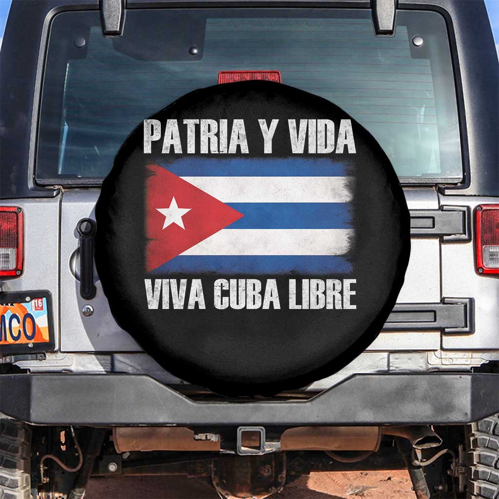 Patria y Vida Cuba Libre Spare Tire Cover Freedom Patriotic Cuban Flag