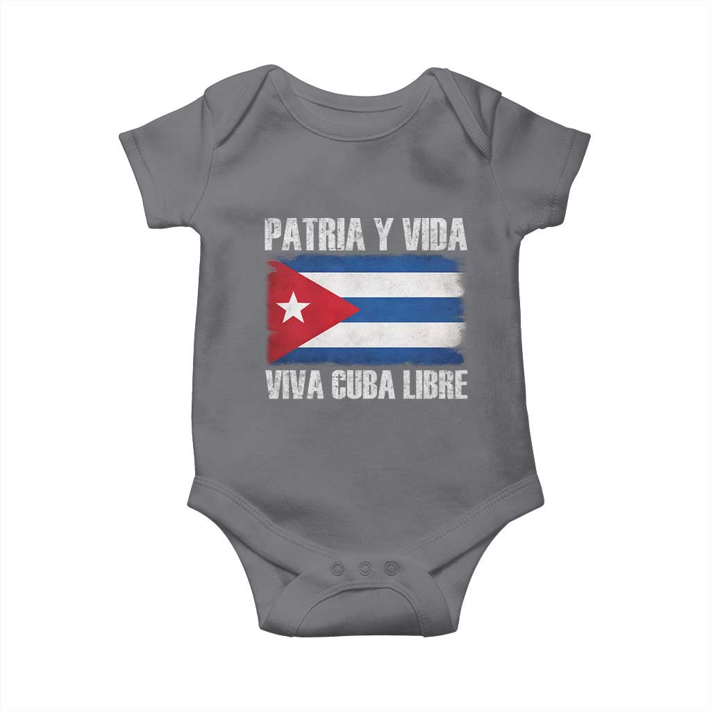 Patria y Vida Cuba Libre Baby Onesie Freedom Patriotic Cuban Flag