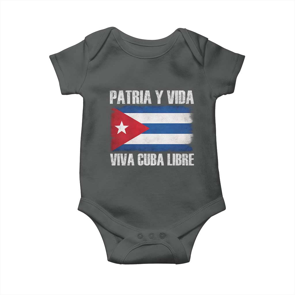 Patria y Vida Cuba Libre Baby Onesie Freedom Patriotic Cuban Flag