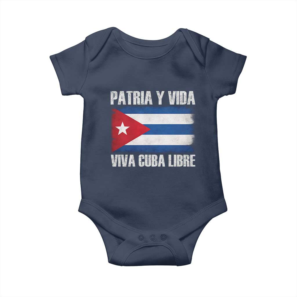 Patria y Vida Cuba Libre Baby Onesie Freedom Patriotic Cuban Flag