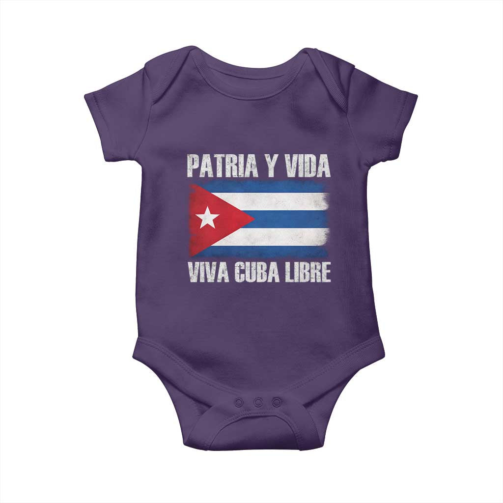 Patria y Vida Cuba Libre Baby Onesie Freedom Patriotic Cuban Flag