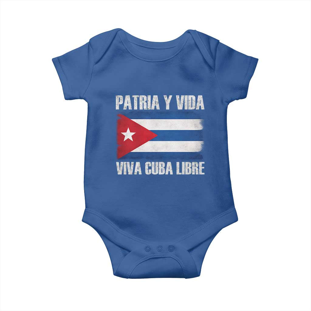 Patria y Vida Cuba Libre Baby Onesie Freedom Patriotic Cuban Flag