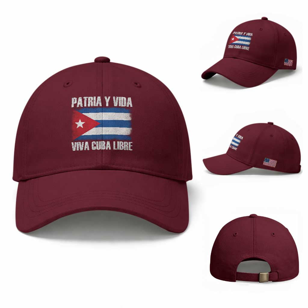Patria y Vida Cuba Libre Baseball Cap Freedom Patriotic Cuban Flag