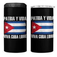 Patria y Vida Cuba Libre 4 in 1 Can Cooler Tumbler Freedom Patriotic Cuban Flag