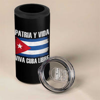 Patria y Vida Cuba Libre 4 in 1 Can Cooler Tumbler Freedom Patriotic Cuban Flag