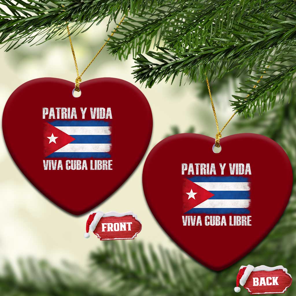 Patria y Vida Cuba Libre Ceramic Ornament Freedom Patriotic Cuban Flag