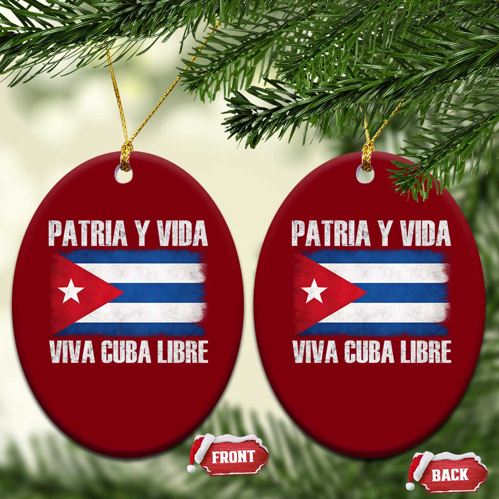 Patria y Vida Cuba Libre Ceramic Ornament Freedom Patriotic Cuban Flag
