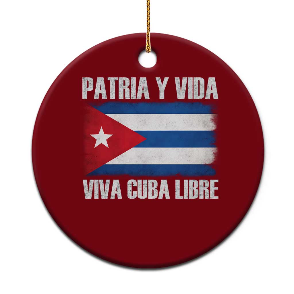 Patria y Vida Cuba Libre Ceramic Ornament Freedom Patriotic Cuban Flag