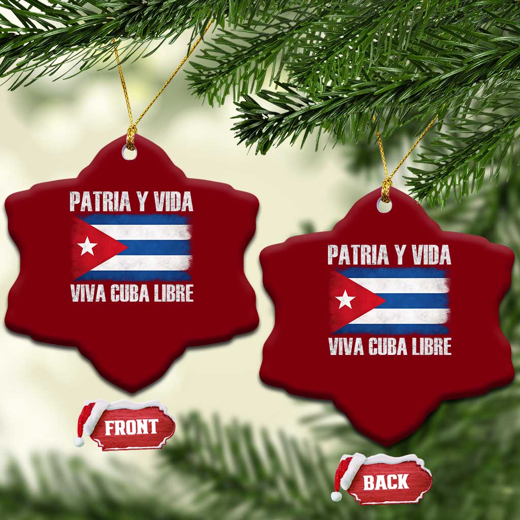 Patria y Vida Cuba Libre Ceramic Ornament Freedom Patriotic Cuban Flag