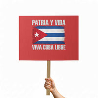 Patria y Vida Cuba Libre Protest Sign Freedom Patriotic Cuban Flag