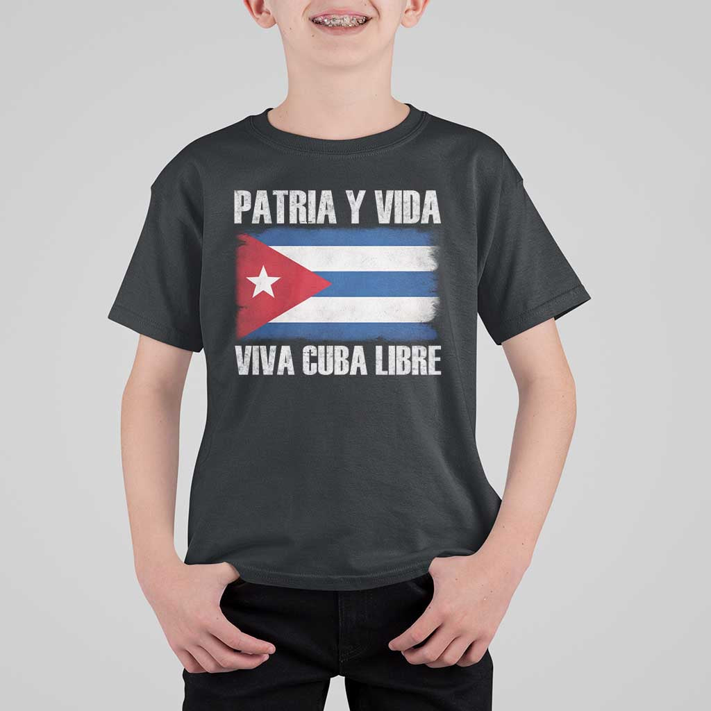 Patria y Vida Cuba Libre T Shirt For Kid Freedom Patriotic Cuban Flag