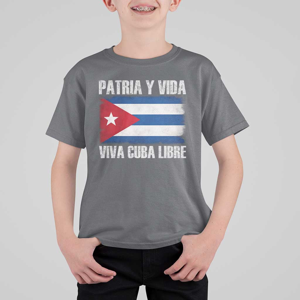 Patria y Vida Cuba Libre T Shirt For Kid Freedom Patriotic Cuban Flag