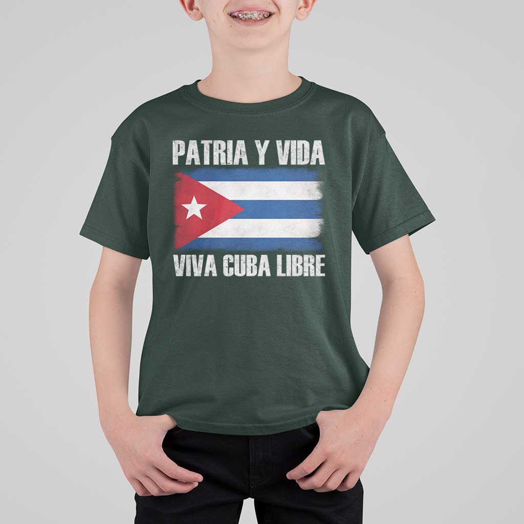 Patria y Vida Cuba Libre T Shirt For Kid Freedom Patriotic Cuban Flag
