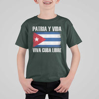 Patria y Vida Cuba Libre T Shirt For Kid Freedom Patriotic Cuban Flag
