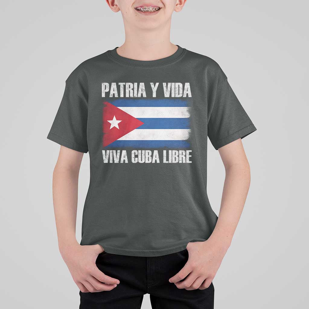 Patria y Vida Cuba Libre T Shirt For Kid Freedom Patriotic Cuban Flag