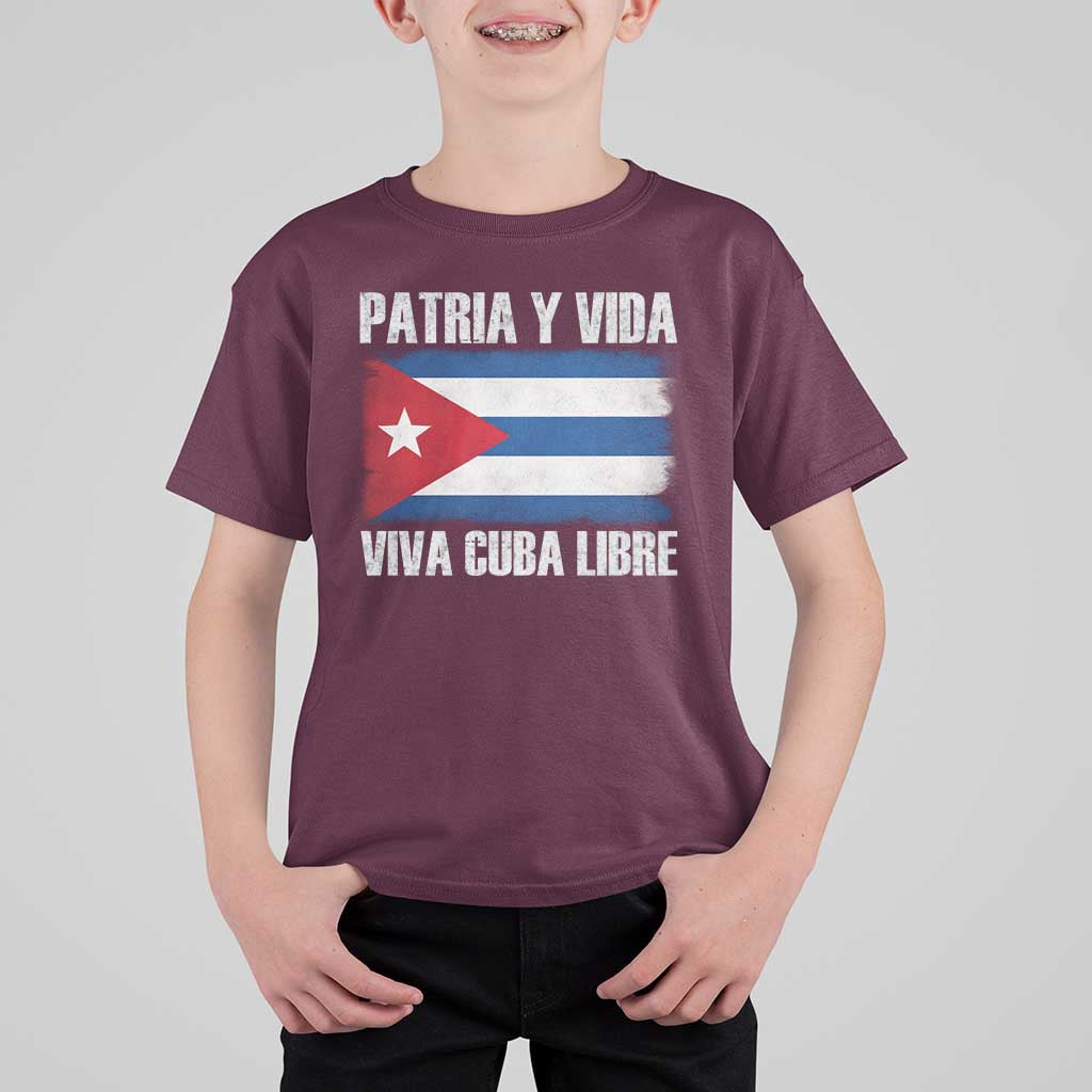 Patria y Vida Cuba Libre T Shirt For Kid Freedom Patriotic Cuban Flag