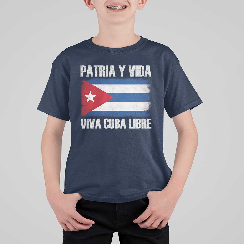 Patria y Vida Cuba Libre T Shirt For Kid Freedom Patriotic Cuban Flag