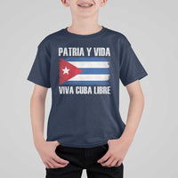 Patria y Vida Cuba Libre T Shirt For Kid Freedom Patriotic Cuban Flag