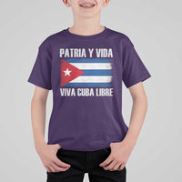 Patria y Vida Cuba Libre T Shirt For Kid Freedom Patriotic Cuban Flag